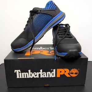 Timberland Day One Safety Toe Drivetrain Low Shoe Black/Pantone Blue Sz 9 Womens